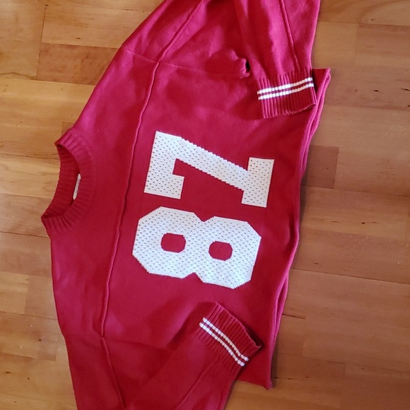 ORANGE KISS ESSENTIALS Sweaters - COPY - CHUNKY  OVERSIZED CROPPED SWEATER #87 RED SMALL